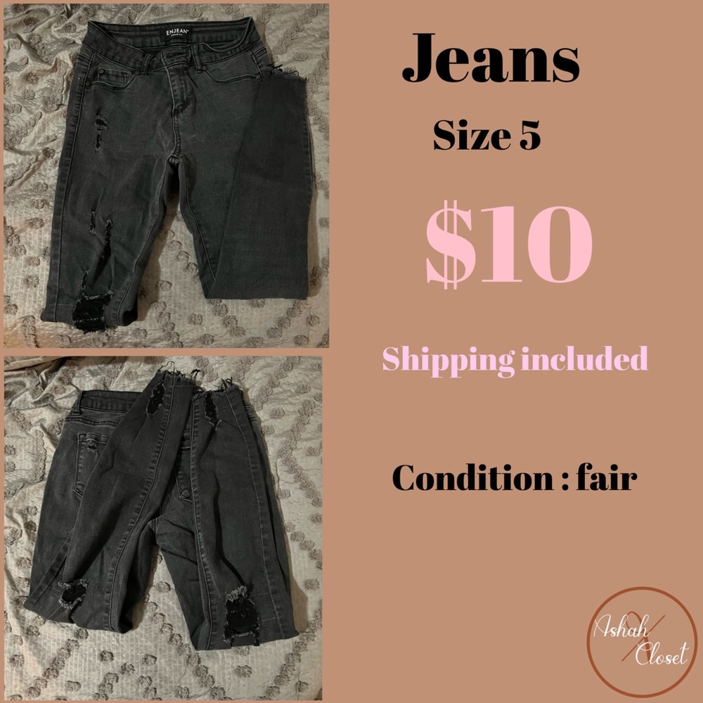 Faded black jeans